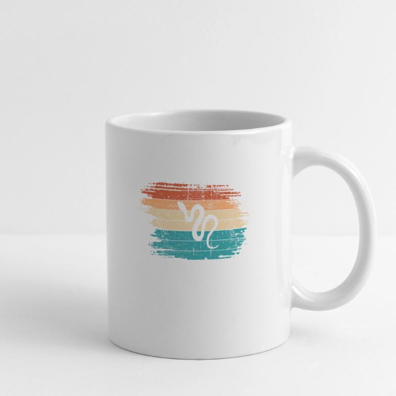 Snake Retro Reptile Python Idée cadeau Mug blanc