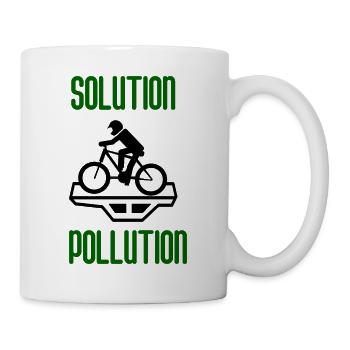Solution Pollution Idée Cadeau Pour Les Ecolos - Mug blanc - blanc - Droite