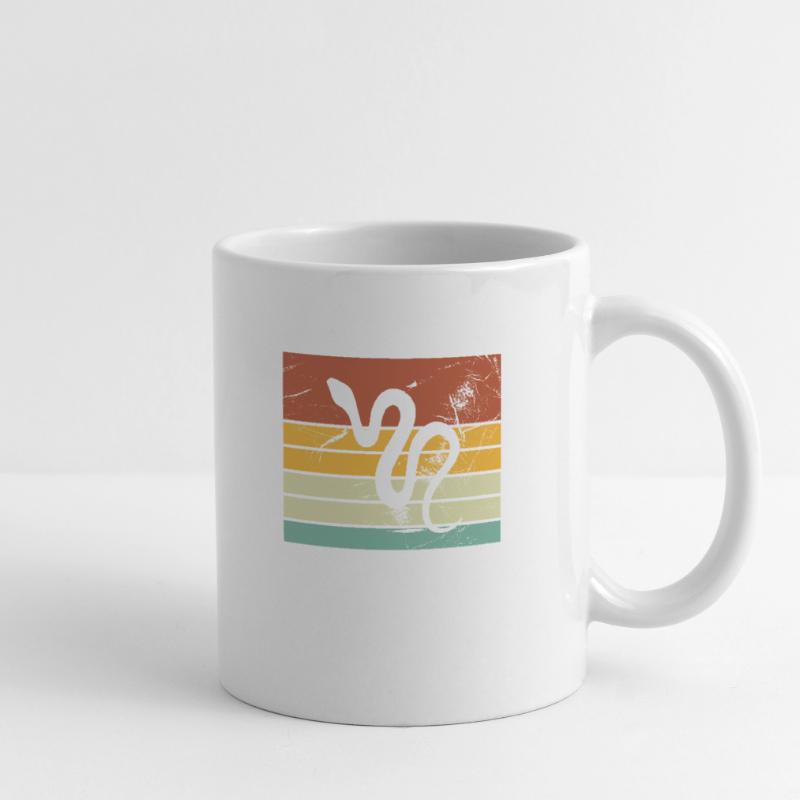 Snake Retro Reptile Python Idée cadeau Mug blanc