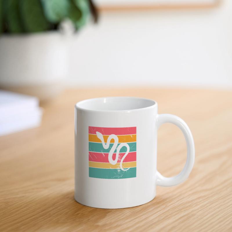 Snake Retro Reptile Python Idée cadeau Mug blanc