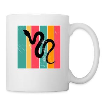 Snake Retro Reptile Python Idée cadeau - Mug blanc - blanc - Droite