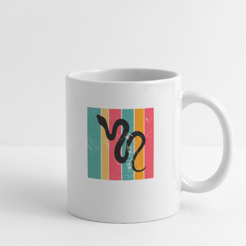 Snake Retro Reptile Python Idée cadeau Mug blanc