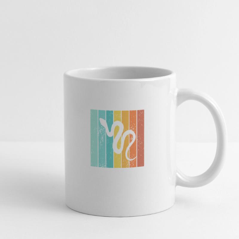 Snake Retro Reptile Python Idée cadeau Mug blanc