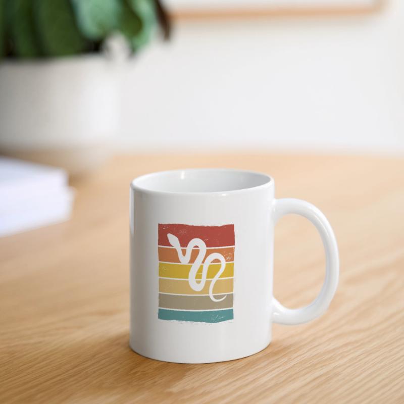 Snake Retro Reptile Python Idée cadeau Mug blanc