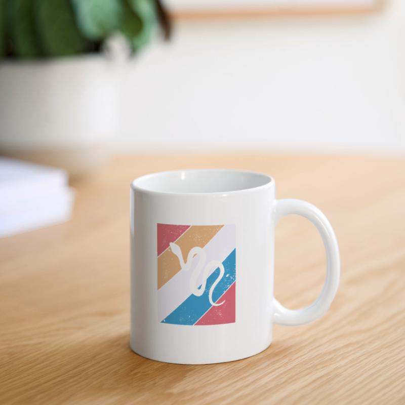 Snake Retro Reptile Python Idée cadeau Mug blanc