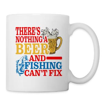 There's Nothing A Beer And Fishing Can't Fix 3 - Mug - white - Right
