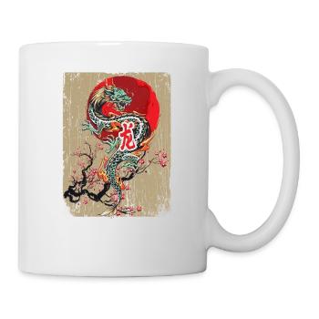 Traditionelle Japanische Drachenkunst Japan - Tasse - Weiß - Rechts