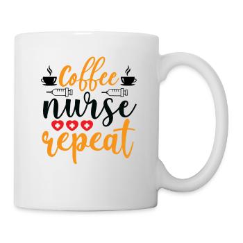 Infirmière de café Répéter - Mug blanc - blanc - Droite