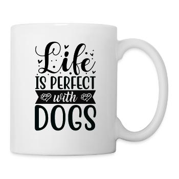 La vie est meilleure avec les chiens - Mug blanc - blanc - Droite