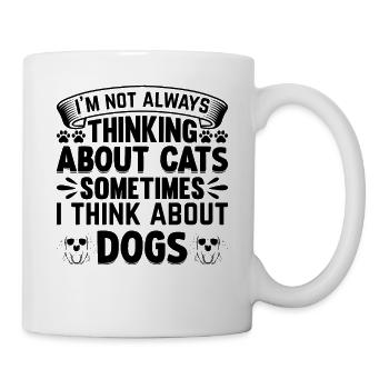 Chats et amoureux des chiens Amoureux des chats cou de chien - Mug blanc - blanc - Droite