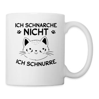 Ich schnarche nicht, Ich schnurre I Lustiges Katze - Tasse - Weiß - Rechts