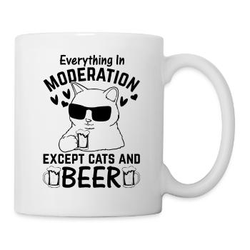 Alles in Maßen außer Katzen und Bier I Funny Cat - Tasse - Weiß - Rechts