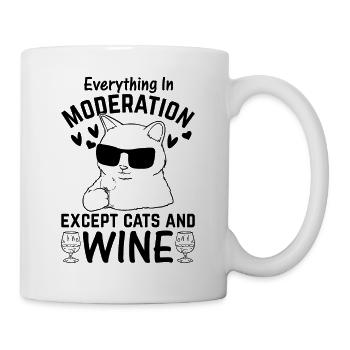 Drôle de chat I Tout avec modération sauf les chats et nous - Mug blanc - blanc - Droite