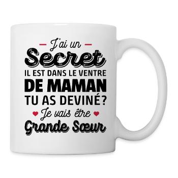 j ai un secret - je vais être grande sœur - Mug blanc - blanc - Droite