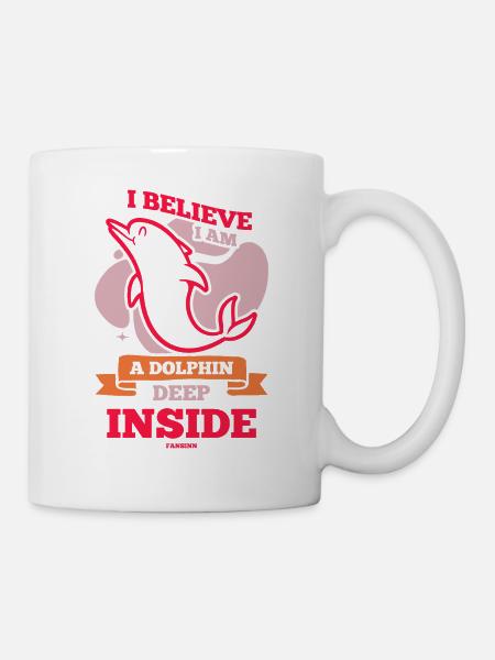 Dolphin Dolphin School Dolphin Dolphinarium de mer des mammifères - Mug blanc - blanc