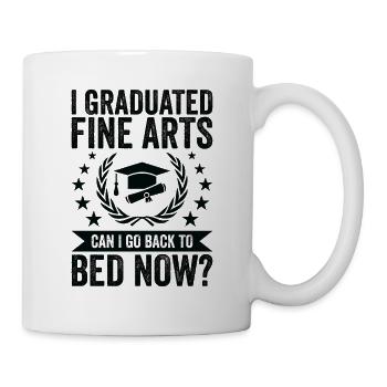 J’ai obtenu mon diplôme en arts visuels - Mug blanc - blanc - Droite