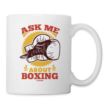 Ask Me About Boxing - Tasse - Weiß - Rechts