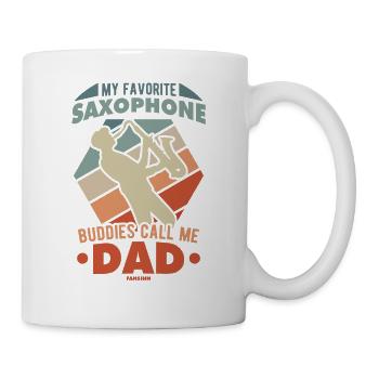My Favorite Saxophone Buddies Call Me Dad - Tasse - Weiß - Rechts