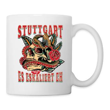 Stuttgart Frau Geschenk es eskaliert eh Stuttgart - Tasse - Weiß - Rechts