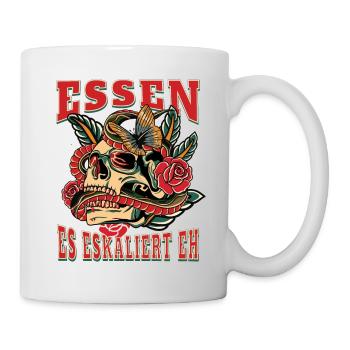 Essen Frau Geschenk es eskaliert eh Essen Frauen - Tasse - Weiß - Rechts