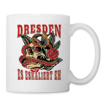 Dresden Frau Geschenk es eskaliert eh Frauen - Tasse - Weiß - Rechts
