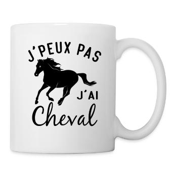 J'peux pas j'ai cheval - Mug blanc - blanc - Droite