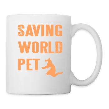 Sauver le monde un animal à la fois Design rétro - Mug blanc - blanc - Droite