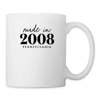 Fabriqué en 2008 en Pennsylvanie. Fête d’anniversaire mignonne - Mug blanc - blanc - Droite
