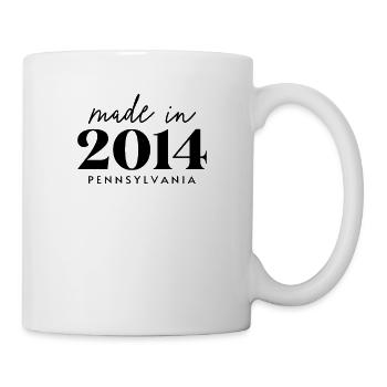 Fabriqué en 2014 en Pennsylvanie. Fête d’anniversaire mignonne - Mug blanc - blanc - Droite