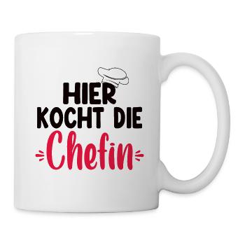 Hier Kocht Die Chefin - Tasse - Weiß - Rechts