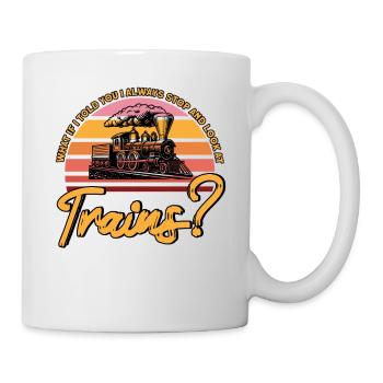 Modellbahn Zug Lokomotiven Geschenk - Tasse - Weiß - Rechts