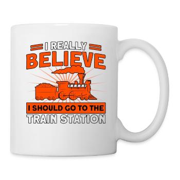 Modellbahn Zug Lokomotiven Geschenk - Tasse - Weiß - Rechts