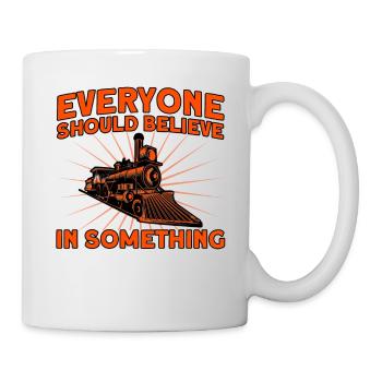 Modellbahn Zug Lokomotiven Geschenk - Tasse - Weiß - Rechts