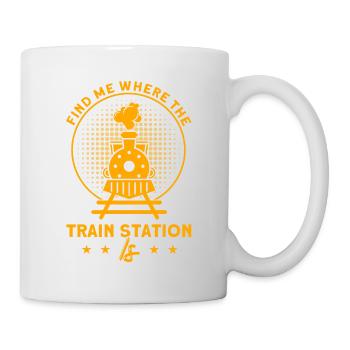 Modellbahn Zug Lokomotiven Geschenk - Tasse - Weiß - Rechts