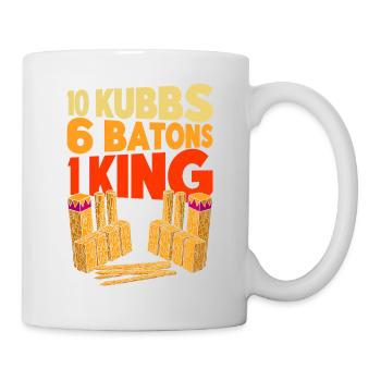 Kubb 10 Kubbs 6 Stöcke 1 König Geschenk - Tasse - Weiß - Rechts