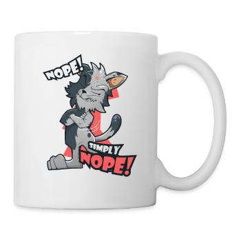 Non! geneverte et chat paresseux Nö amoureux des chats - Mug blanc - blanc - Droite