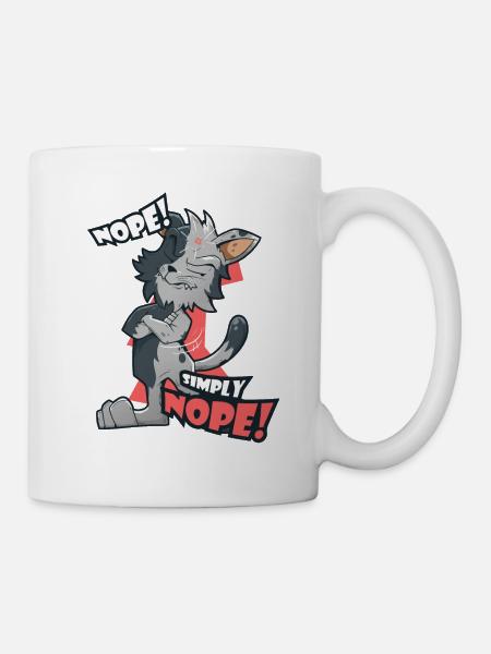 Nope! geneverte und faule Katze Nö Katzenliebhaber - Tasse - Weiß