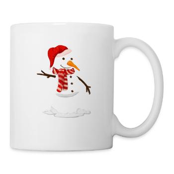Football Player Snowman Xmas PJs Christmas - Mug - white - Right