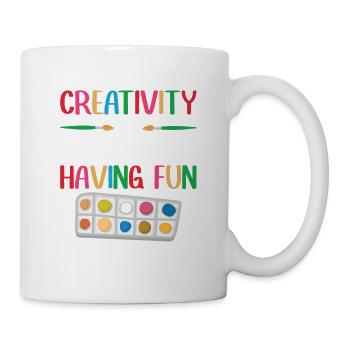 Creativity is intelligence that is fun for everyone - Mug - white - Right