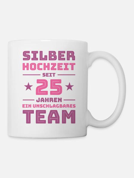 Silberhochzeit 25 Jahre Verheiratet Geschenk - Tasse - Weiß
