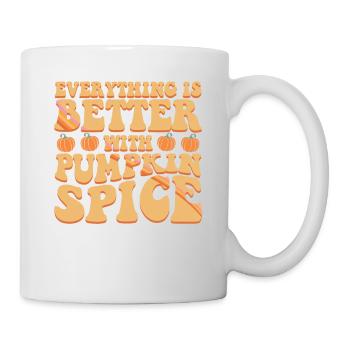 Tout va mieux avec pumpkin spice Halloween Party - Mug blanc - blanc - Droite