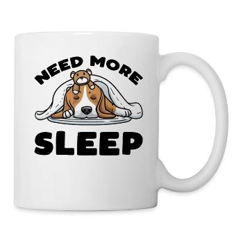Beagle dog Sleeping with cuddly toy - Mug - white - Right
