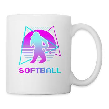 Joueur de Softball Classique Rétro Vintage - Mug blanc - blanc - Droite