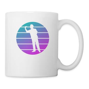 Joueur de fléchettes classique rétro vintage - Mug blanc - blanc - Droite