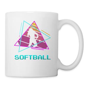 Joueur de Softball Classique Rétro Vintage - Mug blanc - blanc - Droite