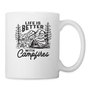 Life is Better With Campfires Outdoor Adventure - Mug - white - Right