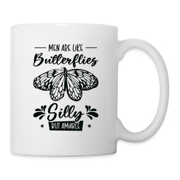 Himmlischer Schmetterling Silly Men - Tasse - Weiß - Rechts