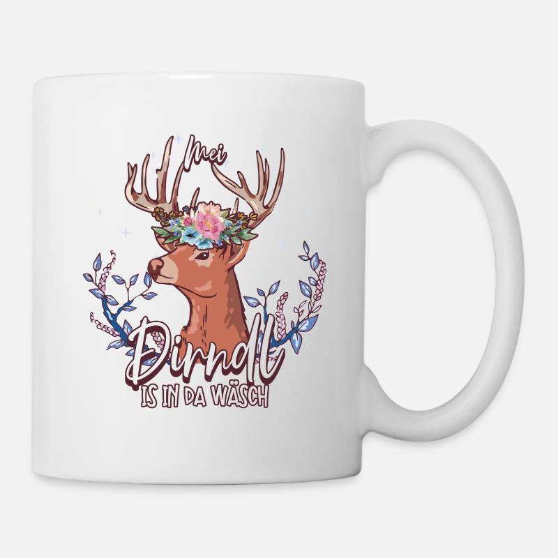 Mei Dirndl Is In Da Wäsch - Tasse - Weiß