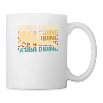 Retro Vintage Classic Scuba Diving Scuba Diver - Tasse - Weiß - Rechts