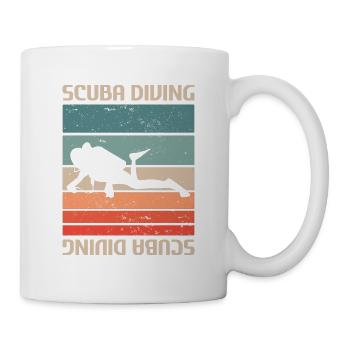 Retro Vintage Classic Scuba Diving Scuba Diver - Tasse - Weiß - Rechts